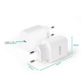 TooQ TQWC-PDUSBC20W Cargador de Pared USB Tipo-C Power Delivery 20W Blanco para Móviles