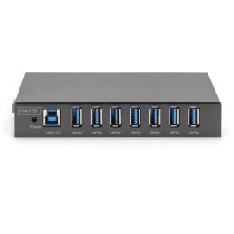 Digitus DA-70258-1 Hub USB 3.0 Industrial 7 Puertos USB 3.2 Gen 1 (5 Gbps) Negro Metálico con protección ESD