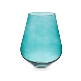 Jarrón de Cristal en Forma de Vaso 28 cm Turquesa - Giftdecor Jarrón de Cristal en Forma de Vaso 28 cm Turquesa - Giftdecor