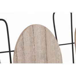 DKD Home Decor Decoración de Pared Estilo Loft, Colores Negro y Natural, de MDF y Metal, 42x38x0.8 cm - Set de 2 Unidades