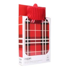 Edm Bolsa de Agua Caliente 2 L Clásico Escocés Rojo con Funda de Lana – 20 x 1,5 x 34,5 cm