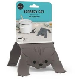 OTOTO Salvamanteles de Silicona Scaredy Cat Marrón, Fácil de Limpiar, Sin BPA (1 pieza)