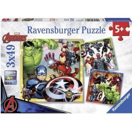 Ravensburger Rompecabezas Infantil Los Poderosos Vengadores - 3 Puzzles de 49 Piezas Cada Uno con Póster Guía para Niños 5+ Años Precio: 23.94999948. SKU: B1GTRSCADB