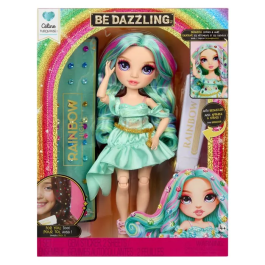 Rainbow High Muñeca de Moda Be Dazzling Celine Turquoise 28 cm con Accesorios y Piedras Brillantes