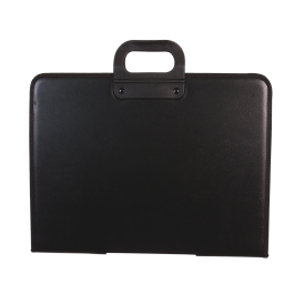 Q-connect Cartera Portadocumentos Negra con Asa y Cremallera DIN A3 (420x297 mm) - 465 x 360 x 40 mm
