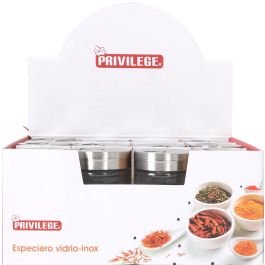 Privilege Especiero de Vidrio-Inox 5x8 cm (24 Unidades)