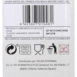 Quttin Cuchillo Jamonero New Class 25 cm con Alveolos (12 Unidades)