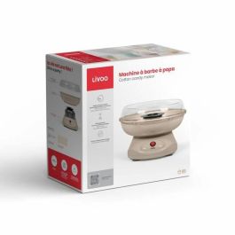 Livoo DOM468C Máquina de Algodón de Azúcar 450W con Recipiente y Tapa Extraíbles, Cuchara Medidora y Palitos de Bambú Incluidos