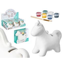 Hucha Unicornio Cerámica para Colorear Pincello 14x13x6 cm - Incluye 6 Temperas (24 Unidades) Precio: 51.98999982. SKU: S3605127