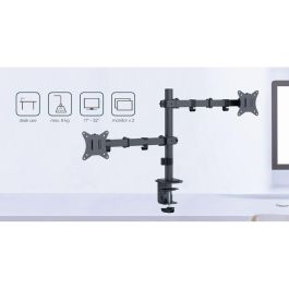 Gembird MA-D2-03 Soporte para Monitor Dual de Escritorio, Brazos Ajustables para Pantallas hasta 32" (81,3 cm), VESA 75x75 100x100, Negro Gembird MA-D2-03 Soporte para Monitor Dual de Escritorio, Brazos Ajustables para Pantallas hasta 32" (81,3 cm), VESA 75x75 100x100, Negro