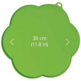 Cat It Mantel Individual para Gatos, Forma de Flor, Silicona Suave, Mediano, Verde, Protege Suelos de Bebederos y Cuencos