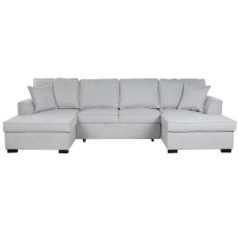 Sofa Cama Moderno DKD Home Decor Gris 154 x 92 x 298 cm Sofa Cama Moderno DKD Home Decor Gris 154 x 92 x 298 cm