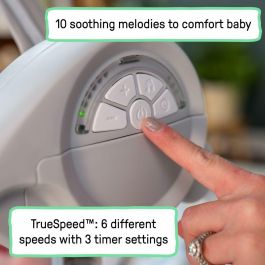 Ingenuity Columpio Eléctrico Plegable para Bebé ING0074451173002, Arco de Juguete, Ajustes de Balanceo, Temporizador, Reclinación