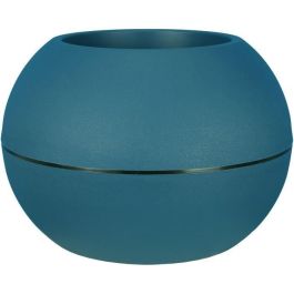 Jardinera redonda RIVIERA GRANIT BOULE - Plástico - Diámetro 40 cm - Azul Jardinera redonda RIVIERA GRANIT BOULE - Plástico - Diámetro 40 cm - Azul