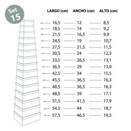 Juego de Cajas Decorativas Versa Cartón Lavanda (15 Piezas)
