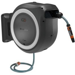 GARDENA Akku-Wand-Schlauchbox PowerRoll XXL P4A Solo, enrollador de manguera a batería 18V, 40 m, negro, resistente a las heladas, referencia 18647-55