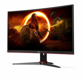 Aoc Monitor Led 23.6 Pulgadas C24 gr2Ae Full HD, Curvo, 165Hz, FreeSync, 1ms, VA, Negro/Rojo