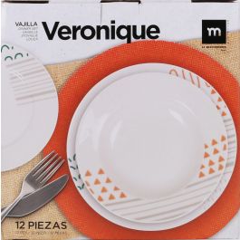 La Mediterranea Vajilla Redonda Veronique 12 Piezas (2 Unidades)