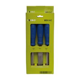 Irimo Juego de 3 Formones (12, 18, 25 mm) para Madera con Mango de Polipropileno y Acero Templado