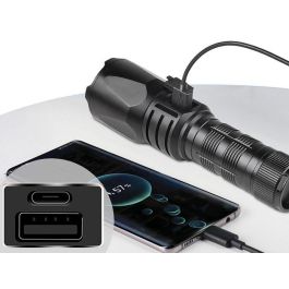 Sandberg Survivor Torch Powerbank 5000 mAh - Linterna LED, Cargador Móvil, Resistente, Martillo de Emergencia