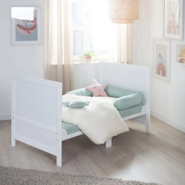 Roba Cuna Convertible para Bebé 70 x 140 cm Easy Sleep Lacada en Blanco AAACK10690