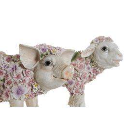 DKD Home Decor Figura Shabby Blanco Multicolor Resina 13.5 x 18.5 x 34 cm (2 Unidades)