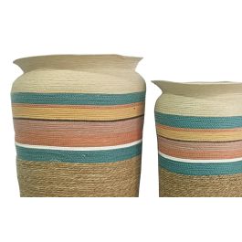 DKD Home Decor Macetero árabe de fibra multicolor 55 x 100 x 55 cm - Set de 4 piezas
