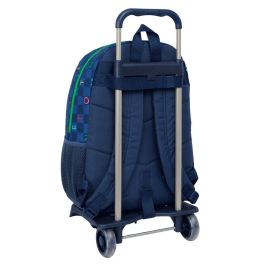 Mochila Escolar con Ruedas Benetton Damero Azul marino 30 x 46 x 14 cm