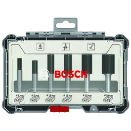 Bosch 2607017466 Juego de Fresas para Fresadoras, 8 mm de Diámetro de Vástago, 6 Piezas en Estuche de Transporte