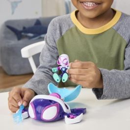 Hasbro Figura y Vehículo Telarañas Acuáticas Ghost-Spider, Marvel Spidey y sus Increíbles Amigos HASG14665P0, Juguete a Partir de 4 Años