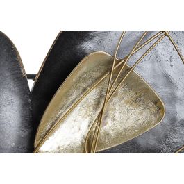 DKD Home Decor Decoración de Pared Abstracta Negro Dorado 99 x 75 x 10.2 cm