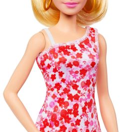 Muñeca Barbie Fashionista Vestido Rosa Flores Hjt02 Mattel