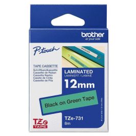 BROTHER Cinta laminada verde/ negro 12mm BROTHER Cinta laminada verde/ negro 12mm