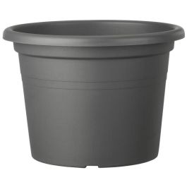 Deroma Maceta Redonda Day R Antracita 50 cm (41L, H34,9 cm) - Material 100% reciclado, resistente UV y heladas, para exterior