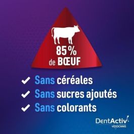 DentActiv - 7 Barritas - VETOCANIS - 7 Barritas de higiene bucal de carne de vacuno para perros de más de 15 kg DentActiv - 7 Barritas - VETOCANIS - 7 Barritas de higiene bucal de carne de vacuno para perros de más de 15 kg