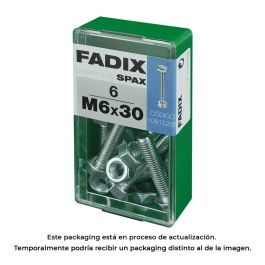 Fadix Tornillo Métrico Cabeza Hexagonal y Tuerca Cincada M6x30mm - Caja con 6 Unidades Precio: 2.50000036. SKU: S7913713