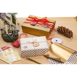 HERMA 15277 Etiquetas regalo Navidad 3D Ø 5 cm Rojas y plateadas, de papel (4 unidades)