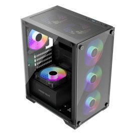 Keep Out XC-201 Caja PC Gaming Micro-ATX/ITX Vidrio Templado ARGB Negro para e-sports, max. GPU 310mm