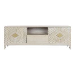 DKD Home Decor Mueble TV Beige Mango y Metal 40 x 60 x 175 cm