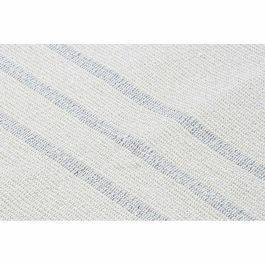 DKD Home Decor Alfombra Estilo Boho de Algodón 1000 gsm con Flecos Blanco Gris 180x120 cm (Pack 2 Unidades)