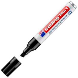 Edding Nº 1 Marcador Permanente, Negro, punta biselada 1-5 mm, tinta de secado rápido, resistente al agua, 10 Unidades (10 Unidades) Precio: 16.59000024. SKU: B13TASMQA2