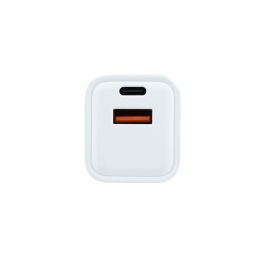 COOLBOX CARGADOR GAN 20W USB-C/USB-A PARED