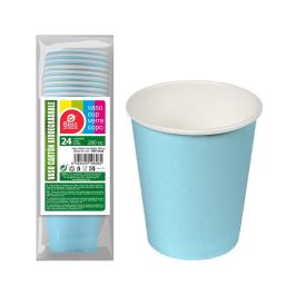 Pack 24 unid. vasos de cartón azules baby 200cc best products green