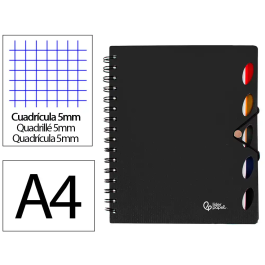 Liderpapel Cuaderno Espiral A4 Micro Executive Tapa Plástico 100 Hojas 80gr Cuadro 5mm Separadores con Gomilla Negro Precio: 9.5900002. SKU: B1CZNQXQSN