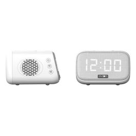 Despertador cargador con altavoz - EVOOM - EV304601 - Blanco con cargador inalámbrico y altavoz integrado Despertador cargador con altavoz - EVOOM - EV304601 - Blanco con cargador inalámbrico y altavoz integrado