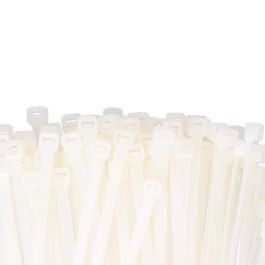 Edm Bridas de Nylon Natural 300 x 7,6 mm, Alta Calidad, Resistencia -40°C~85°C, Bolsa 100 Unidades