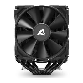 Sharkoon A60 Refrigerador de aire para CPU, Doble Torre, 6 Tubos de Calor, 2x12 cm PWM, 260W TDP, LGA1851, Negro