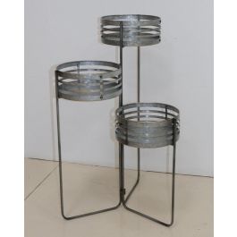 DKD Home Decor Macetero Loft Gris Metal Hierro 35 x 72 x 47 cm