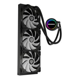 GENESIS NLG-2321 Kit de Refrigeración Líquida para Ordenador, Carcasa PC, Negro, 3 Ventiladores, Iluminación LED RGB