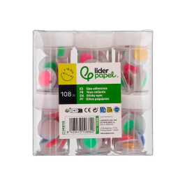 Liderpapel Ojos Blancos con Pupila de Colores Surtidos 18 mm Pack 108 Unidades